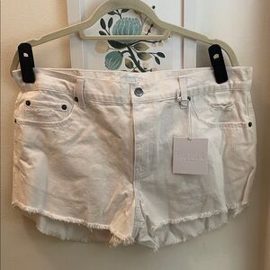 Pistola Gigi White Cut Off Shorts